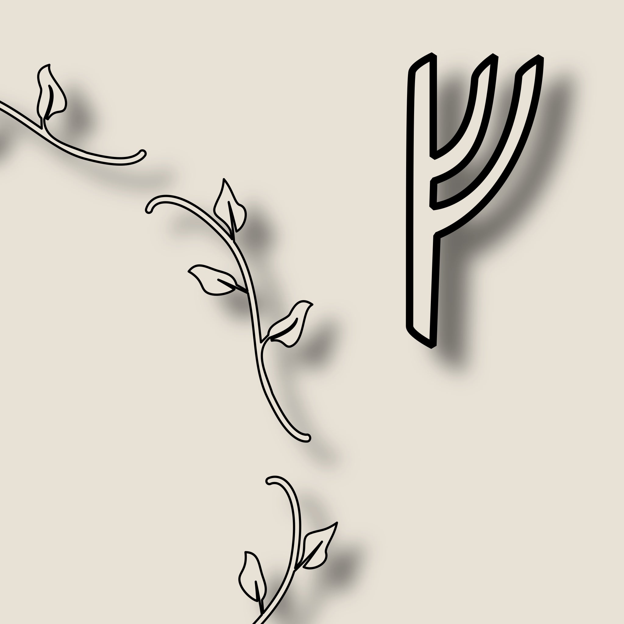 Our Vine Border paired with our Bowed Rune Style
Custom Elder Futhark Rune Sets, Made In Canada By True North Runes