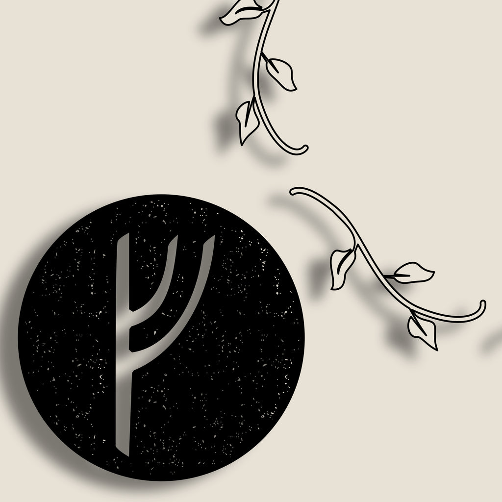 Our Vine Border paired with our Bowed Rune Style
Custom Elder Futhark Rune Sets, Made In Canada By True North Runes