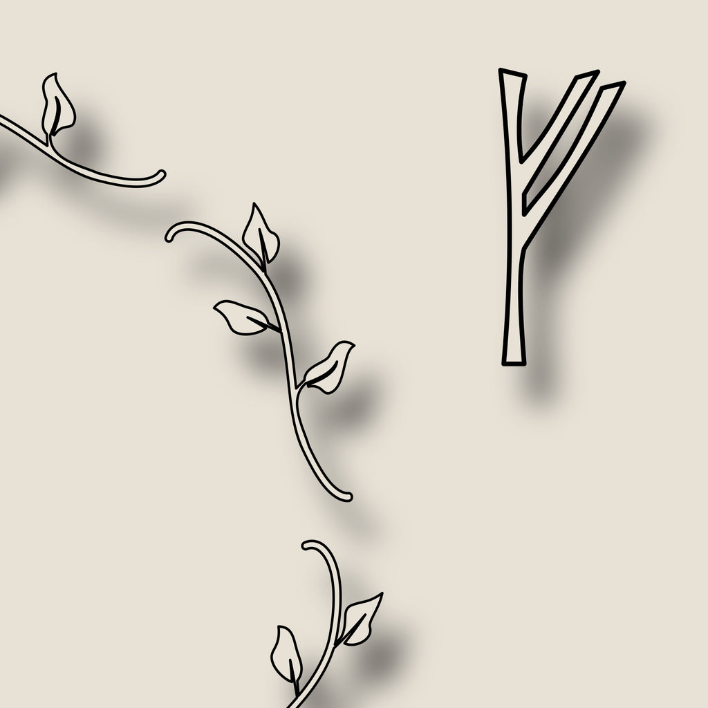Our Vine Border paired with our Branch Rune Style
Custom Elder Futhark Rune Sets, Made In Canada By True North Runes