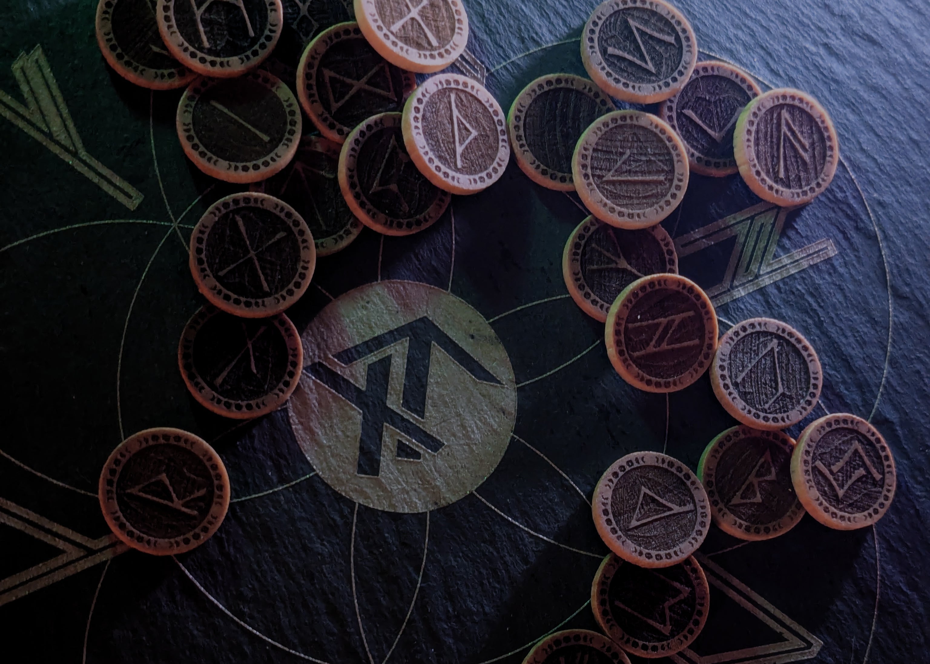 Collection of Lunar Phase Bordered Runes
